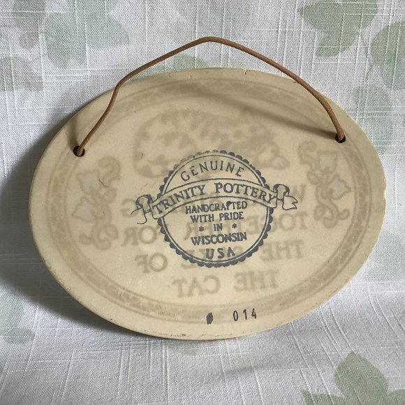 Ceramic Wall Plaque , We're Staying Together For The Sake Of The Cat - Picture 2 of 3